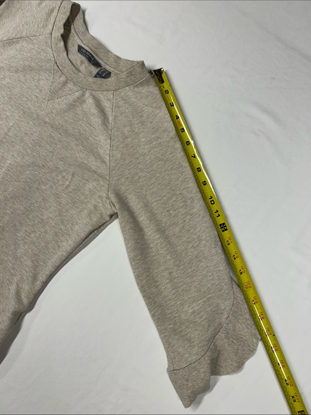 Lisa Rinna Collection Neutral Beige Raglan Pullover - Picture 7 of 8